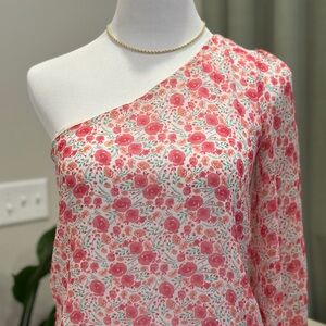 Lulu's Pink and Cream Floral Top